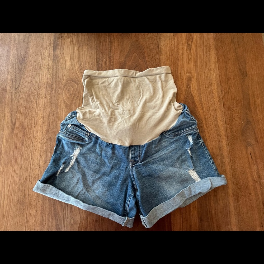 Maternity jean shorts